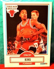 Stacey King 1990 Fleer Forward Chicago Bulls Card #27 Rare OFF CENTER