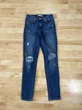 Womens Levis 721 High Rise Skinny Jeans Blue Stretch Denim size 26x30