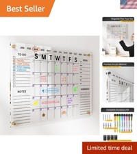Acrylic Wall Calendar with Dry Erase Surface 28x20" Clear Monthly Planning ...