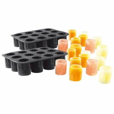 infactory Eiswürfelformen: Silikon-Formen für 24 Schnapsgläser aus Eis,  2 cl