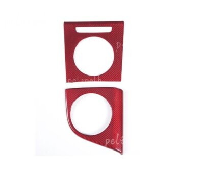 Red Carbon Interior Bottle Frame Covers for 2020-2024 Porsche Taycan 2021
