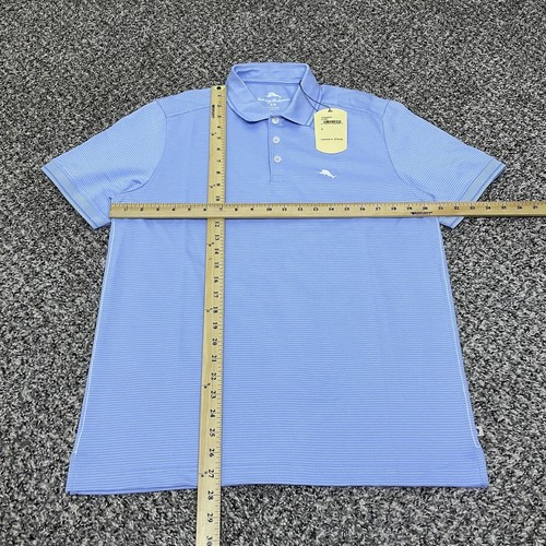 Polo da golf Tommy Bahama uomo piccola vestibilità rilassata a righe SS blu cielo $110* - Foto 4 di 9