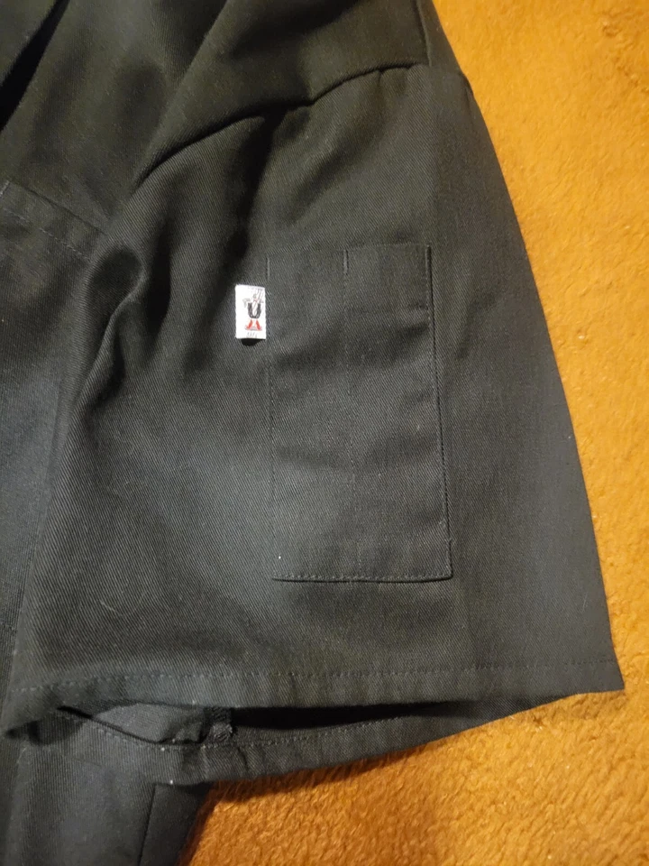 Chef Coat Black Premium, Uncommon Threads, Unisex Short Sleeve, Size 2X - Image 3 of 4
