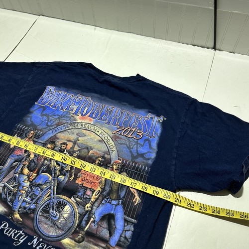 T-shirt Biketoberfest uomo grande Daytona spiaggia 2011 biker logo zombie - Foto 11 di 12
