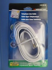 Monster Telephone Line Cable White 7 foot  140138-00  NEW