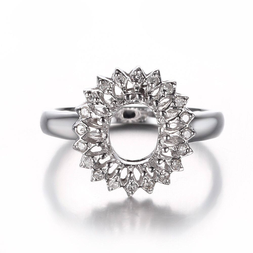 Si Diamond Jewelry Wedding Fine Ring Sale Sterling Silver 9x7mm Oval Semi  Mount