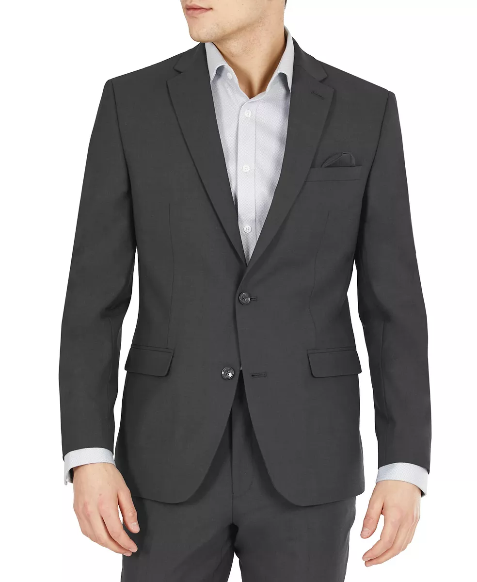 425 Bar III Men s Dark Grey Slim Fit Stretch Jacket Sport Coat 40L yjl1622