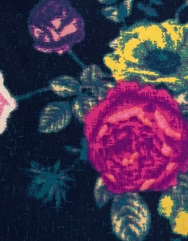 LuLaRoe Leggings OS One Size BLUE PINK Flower Linen ROSE DAISY Vintage Soft Knit - Image 3 of 4