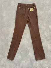 Vintage Roberto Cavalli Women  s Brown Denim Jeans With Gold Logo Accent IT 44