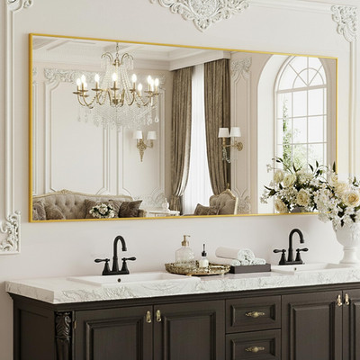 Fictor Bathroom Vanity Mirror-Gold60X30 Inch Shatterproof Anti-Rust Wall Mount