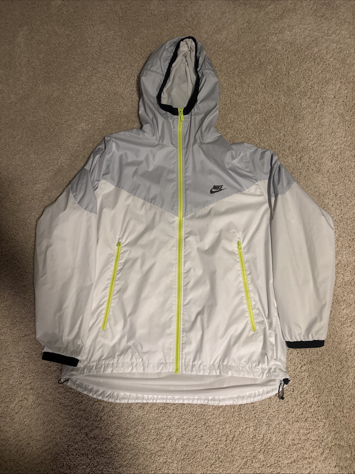 Nike Windrunner Full Zip Windbreaker Jacket White… - image 1