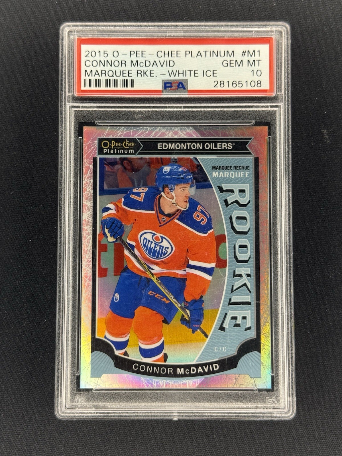 2015 O-Pee-Chee Platinum Marquee Rookies White Ice Connor Mcdavid RC /199 PSA 10