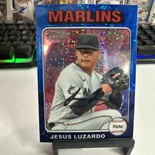 2024 Topps Heritage -Jesus Luzardo #448 -Blue Sparkle- Miami Marlins
