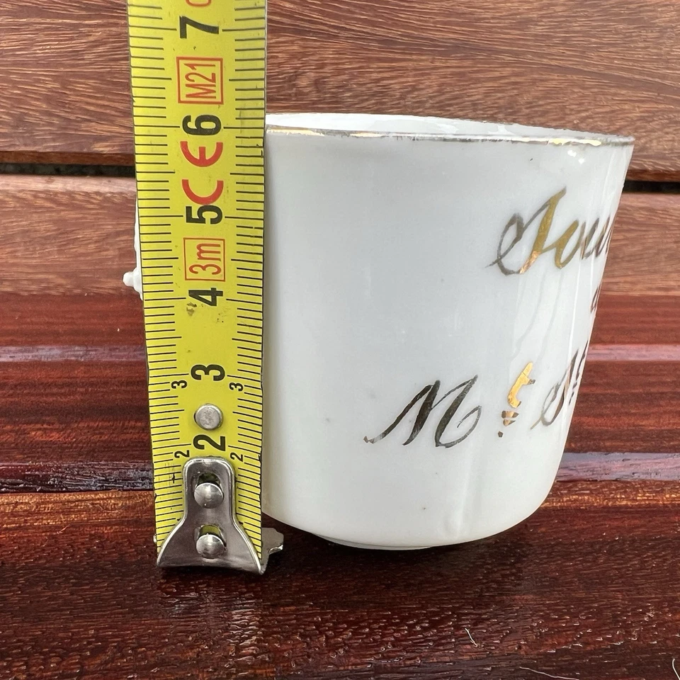 Tasse à café ancienne porcelaine fine Souvenir du Mont St Michel France vintage - Photo 2/4