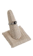 SSWBasics Single Finger Linen Ring Display with Square Base - Case of 50