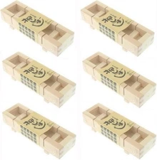 6 Pack Wooden Oshizushi Press Maker Rectangular Sushi Mold 8.5x2.75 in S-3130x6