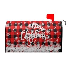 Merry Christmas Mailbox Cover Standard Size 25.5" X 21" Winter Snowflake Xtmas