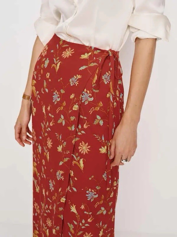 Reformation Opal Low Waist Wrap Skirt size US10/UK14. RRP£158 image 2