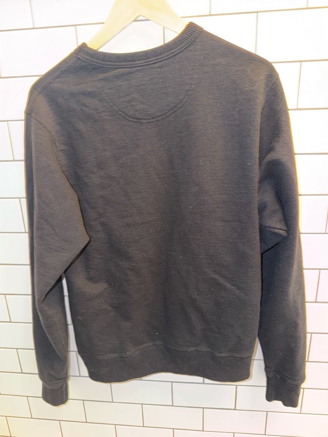 Champion Black Script Logo Crewneck Sweatshirt Classic Pullover 50/50 Fleece, photo 6