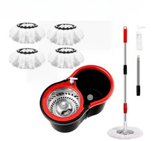 Spin Mop and Bucket with Wringer Set, 360  Spinning Mop, System 4 Mop Refill