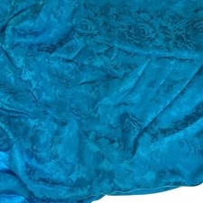 Teal Floral Jacquard Brocade Satin Fabric 45" x8 yard Clothing Dress Lightweight