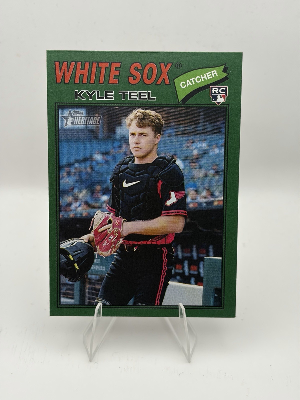 Kyle Teel 2026 Topps Heritage #182 Dark GREEN Border SP RC Rookie