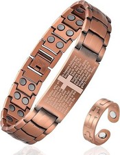 Pulsera de cobre para hombre, pulsera magn tica de triple fuerza.