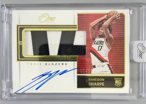 Shaedon Sharpe 2022-23 Panini Ond And One 01/10 RPA Auto Patch Gold RC #RJJ-SHS