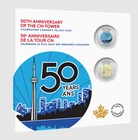 2026 Canada CN Tower- Keepsake set for collectors - coloured & plain ( 2 coins)