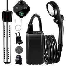 Portable Shower with Heater, 6000Mah Battery Powered Portable Shower for Camping