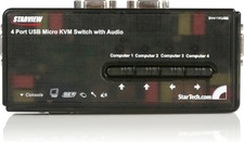 Open Box StarTech SV411KUSB 4 Port USB VGA KVM Switch Kit w/ Audio Cables