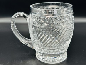 WILLIAM YEOWARD Brilliant Cut Crystal Handled Beer Tankard Stein Mug #4