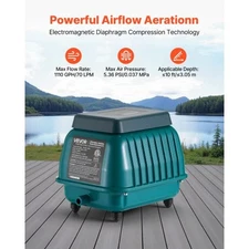 VEVOR Linear Air Pump, 1110 GPH Air Flow, Septic Aerator Pump, Aeration System f