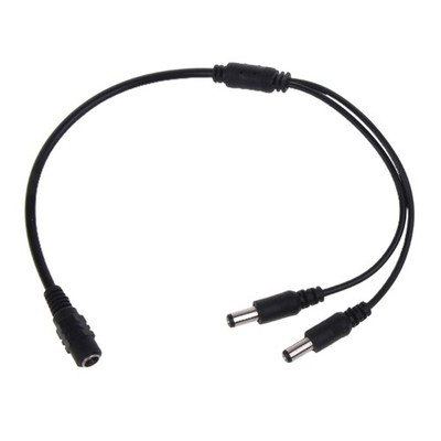 1Female to 2Male 5.5mmx2.1mm DC Power Cable Two Devices Simultaneously Power