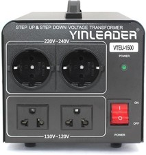 Yinleader 110V to 220/230V Voltage Converter Transformer Step Up/Down 120V 240V