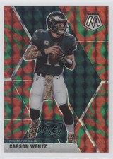 2020 Panini Mosaic Reactive Green Mosaic Prizm Carson Wentz #160 0b3