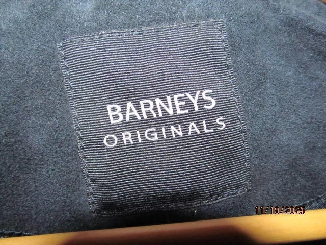 Men's Barney's Black Suede Leather Trucker Jacket Size M - Image 2 of 4