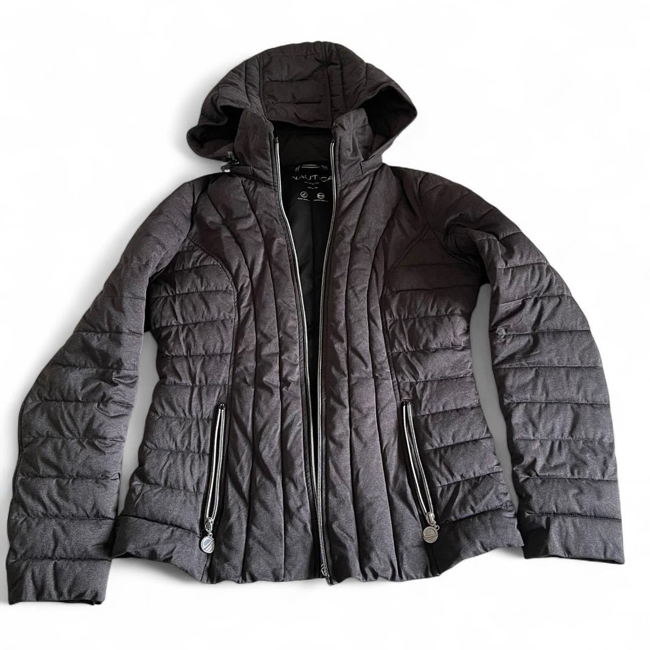 Nautica Quilted Insulated Puffer Jacket Charcoal Women’s Size Small