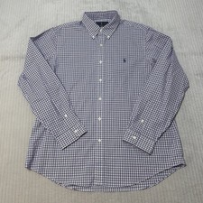 Polo Ralph Lauren Long Sleeve Button Down Cotton Stretch Mens XL Purple plaid