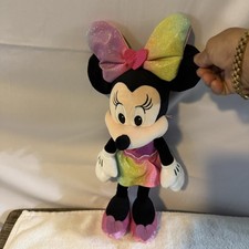Disney Minnie Mouse Plush Light-Up Talking Singing Rainbow Bow 14  