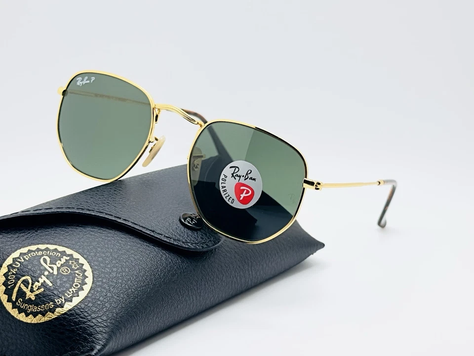 Ray-Ban RB3548N Hexagonal 51mm Geometric Polarized Sunglasses- Gold / Green Lens - Image 2 of 4