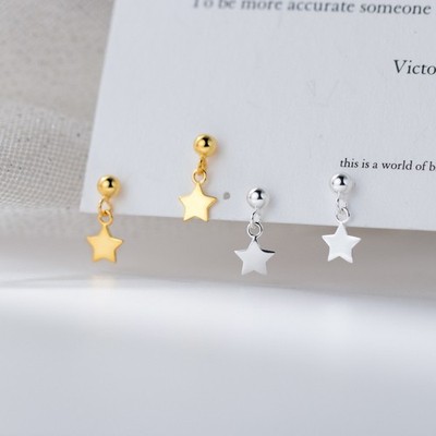 Aurum Star Sterling Silver Drop Earrings | Hypoallergenic Nickel-Free