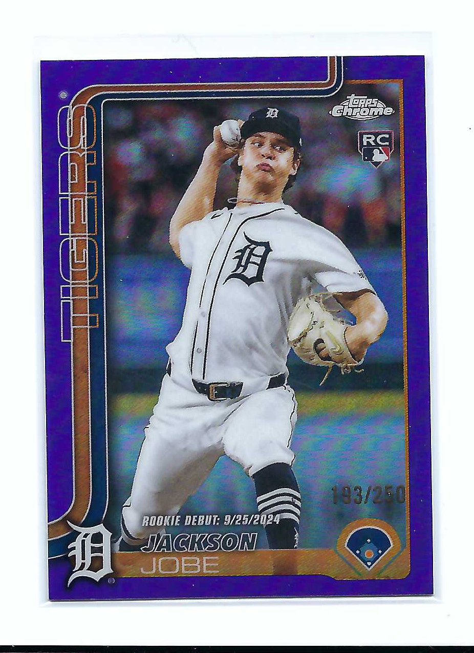 2025 Topps Chrome Update Jackson Jobe Purple Refractor #/250 Tigers RC