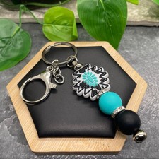 4.5 Stainless Steel Silicone Bead Keychain Purse Backpack Western New C1005