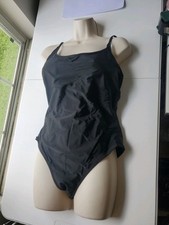 Women's Swimsuit 1 Piece XL Black Adjustable Spaghetti Straps NEW Comfortable