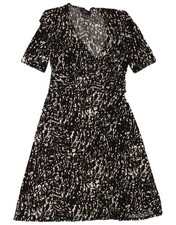 CHAPS Womens Maxi Dress UK 10 Small Black Geometric Polyester BG02