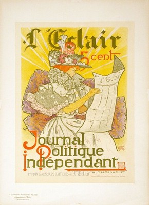 Original Vintage Maitres de l'Affiche Plate 222 L'Eclair by Thomas 1900