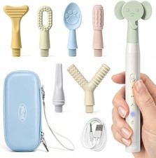 Oral Motor Vibration Kit 7 Textured Silicone Heads Rechargeable