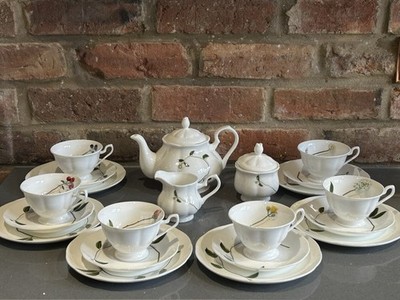 Atemberaubendes Vintage Royal Suffolk Cottage Garden Teeservice Bone China 21 Teile Neuwertig