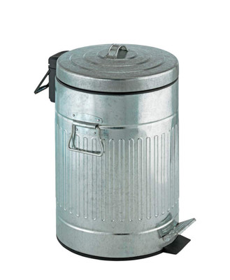 Step Trash Can with Lid and Pedal, Retro Metal Garbage Bin, for Bathroom, Kitche